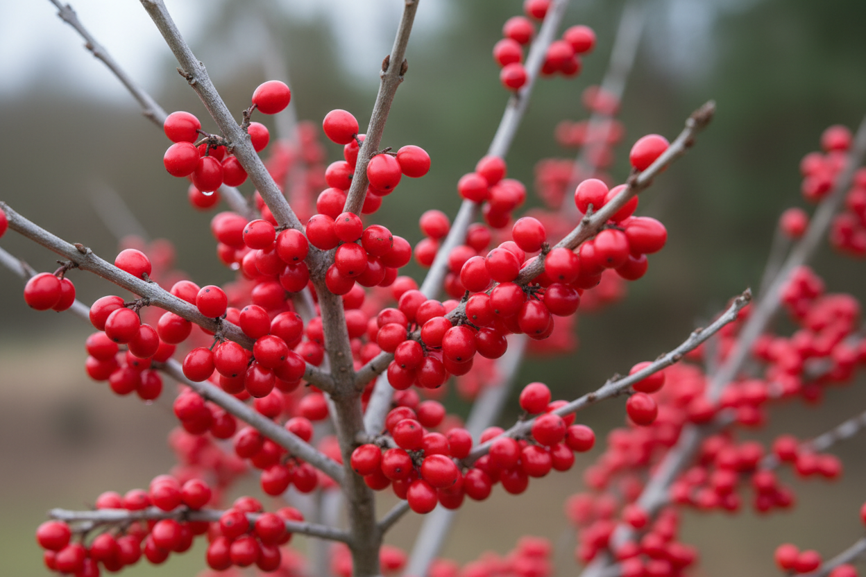 Korallenhülse rote Beeren Winter laubabwerfend Zierbaum Malsch Rastatt Baumschule Kurrle